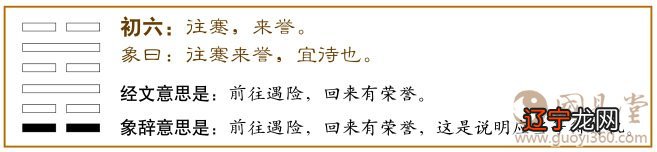 蹇卦第一爻,爻辞:初六:往蹇,来誉。