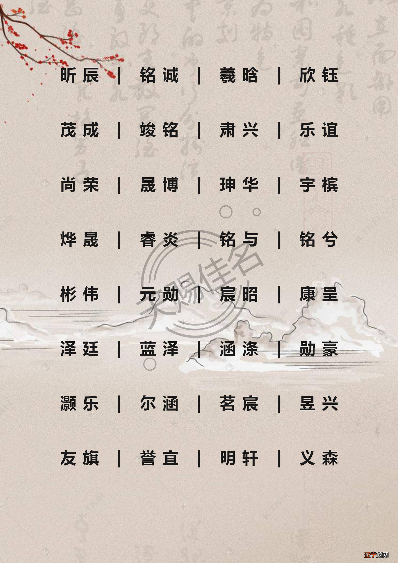统字辈男孩取名大全
