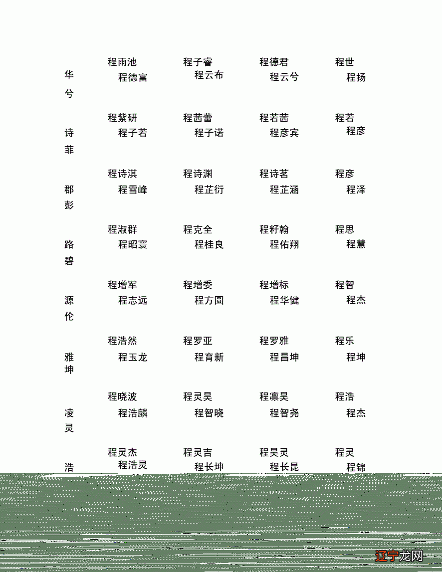 姓张的起名男孩程姓男孩名字大全起名免费取名,姓程男孩起名