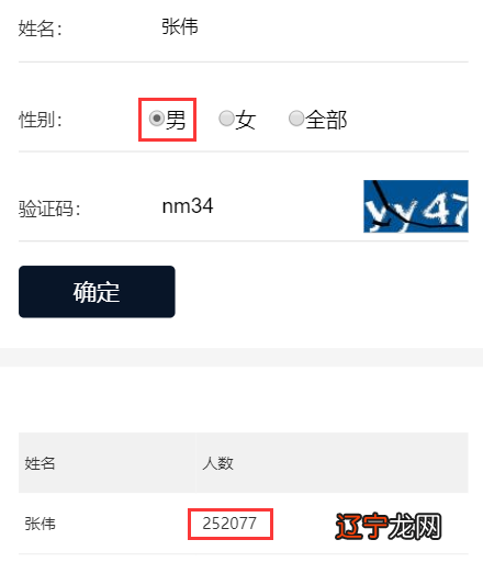 查询网址 国内姓名重名、同姓同名人数在线查询系统