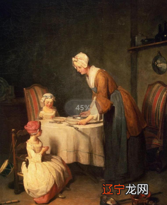 组图 夏尔丹著名油画作品《午餐前的祈祷》