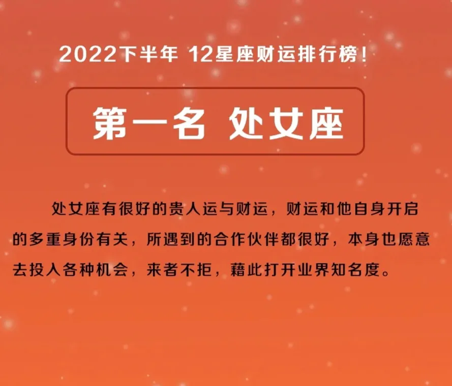 2022下半年12星座财运排行榜!#迎接下半年的到来!