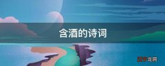 含酒的诗词