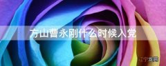 方山曹永刚什么时候入党